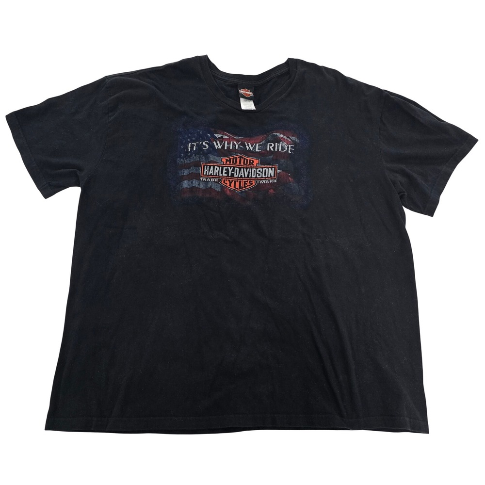 Harley-Davidson Mens 3XL Black Modesto CA Dealer Graphic T-Shirt Made in USA